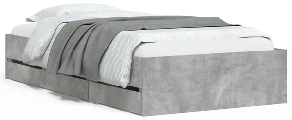 Rám postele se zásuvkami betonově šedý 75 x 190 cm kompozit 3207332
