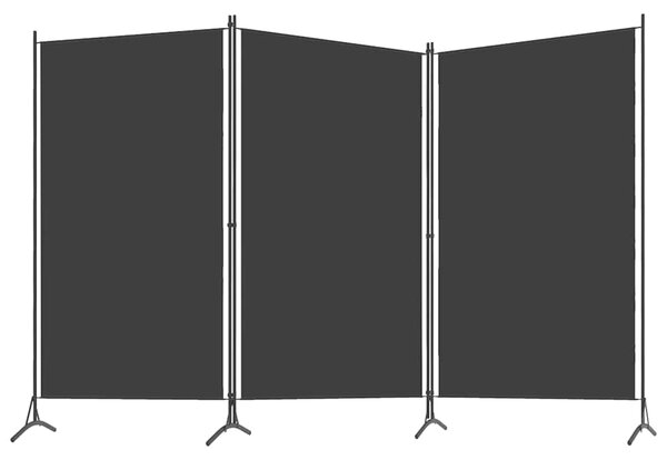 3dílný paraván černý 260 x 180 cm 320734