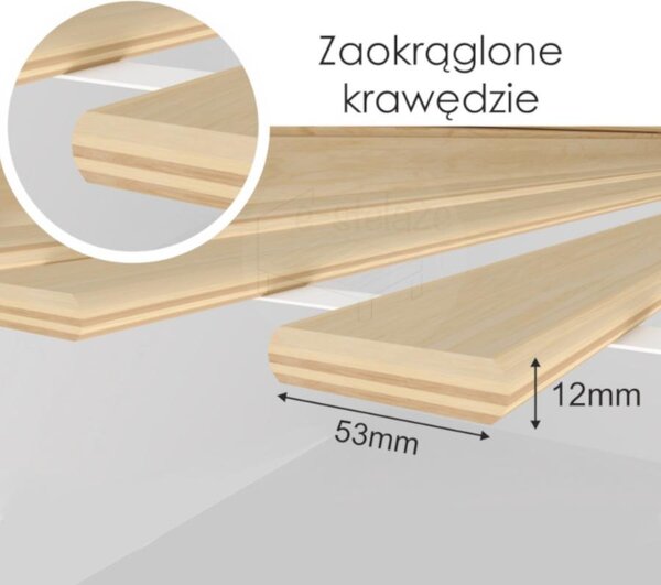 Lamelový rošt do postele 200x140 cm 18 plochých lamel nosnost 350 kg