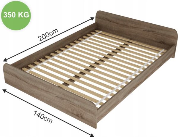 Lamelový rošt do postele 200x140 cm 18 plochých lamel nosnost 350 kg
