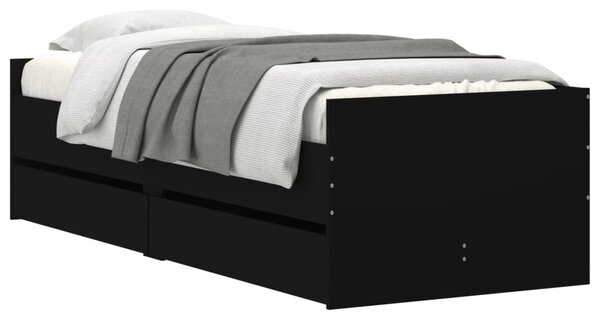 Rám postele se zásuvkami černý 75 x 190 cm Small Single 3207358