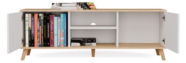 TP Living TV stolek Olympo 150 cm bílý/dub Artisan