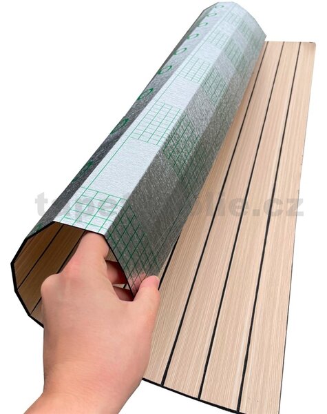 Samolepící lamely na zeď L01, cena za kus, rozměr 100 cm x 60 cm, světle hnědé, IMPOL TRADE