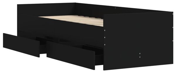 Rám postele se zásuvkami černý 75 x 190 cm Small Single 3207358