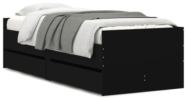 Rám postele se zásuvkami černý 75 x 190 cm Small Single 3207358