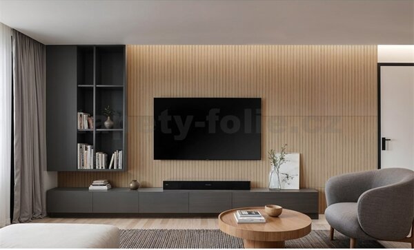 Samolepící lamely na zeď L02, cena za kus, rozměr 100 cm x 60 cm, hnědé, IMPOL TRADE