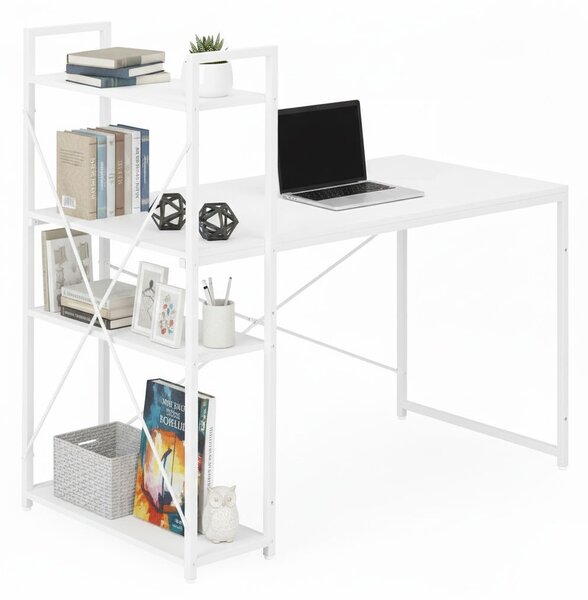MODERNHOME Psací stůl s regálem MASON 120x60 cm bílý