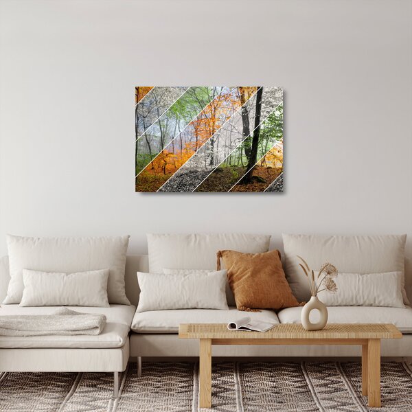 Skleněný obraz - Střídání ročních období (70x50 cm)