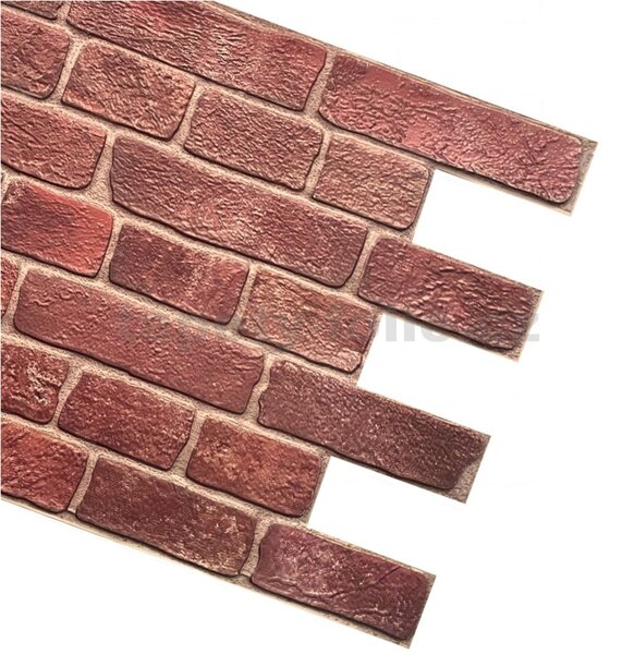 Obkladové panely 3D PVC CPVC6, cena za kus, rozměr 960 x 480 mm, cihla červená s šedou spárou, IMPOL TRADE