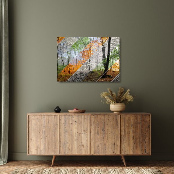 Skleněný obraz - Střídání ročních období (70x50 cm)