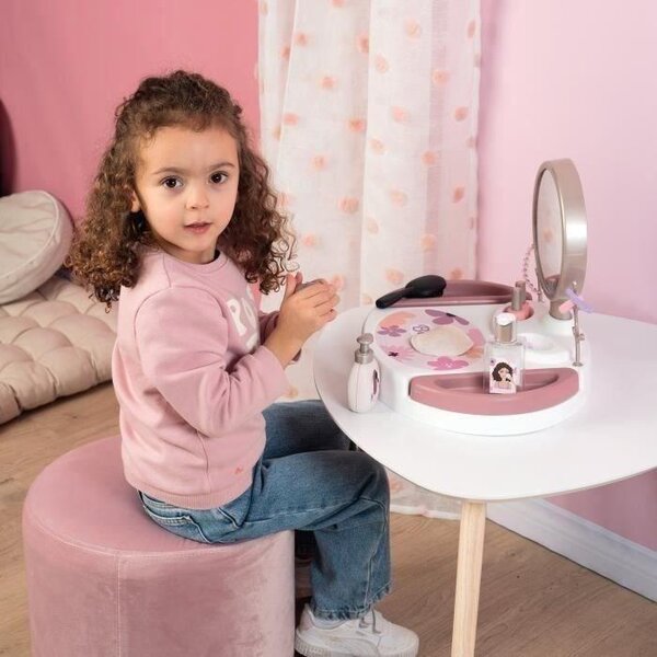Smoby My Beauty Studio, dětský toaletní stolek, 15 doplňků, odnímatelné zrcadlo, od 3 let, částečně z recyklovaného materiálu