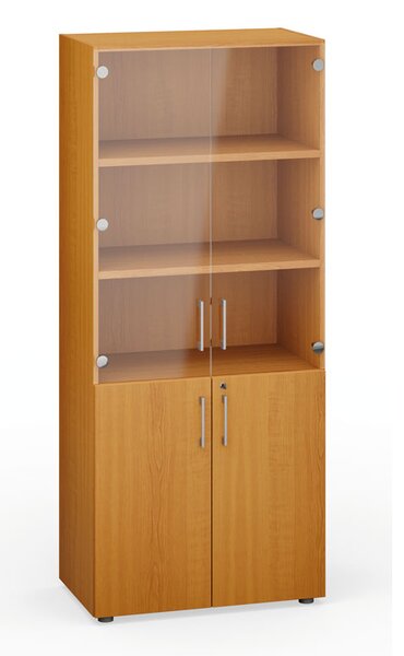 Kancelářská skříň s kombinovanými dveřmi PRIMO Classic, 1781x800x420 mm, třešeň