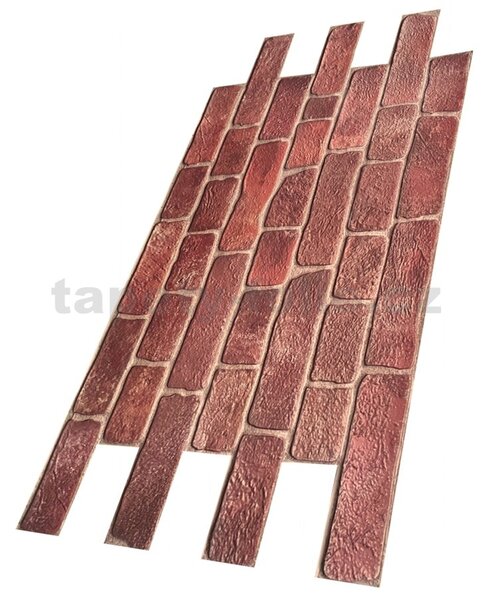 Obkladové panely 3D PVC CPVC6, cena za kus, rozměr 960 x 480 mm, cihla červená s šedou spárou, IMPOL TRADE