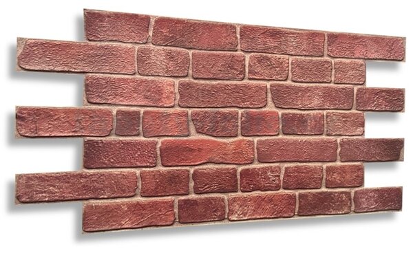 Obkladové panely 3D PVC CPVC6, cena za kus, rozměr 960 x 480 mm, cihla červená s šedou spárou, IMPOL TRADE