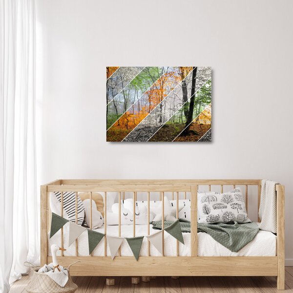 Skleněný obraz - Střídání ročních období (70x50 cm)