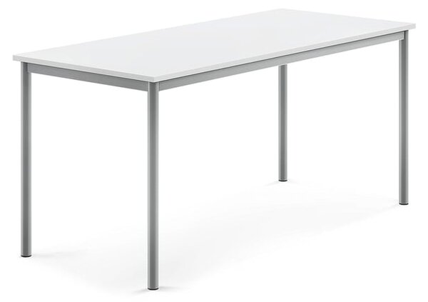 AJ Produkty Stůl BORÅS, 1600x700x720 mm, stříbrné nohy, HPL deska, bílá