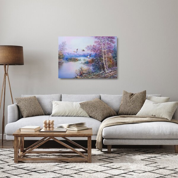 Skleněný obraz - Přichází podzim, olejomalba (70x50 cm)