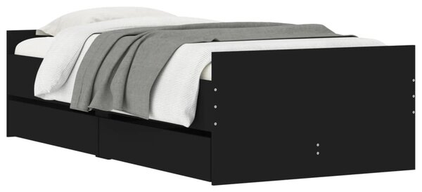 Rám postele se zásuvkami černý 75 x 190 cm Small Single 3207386