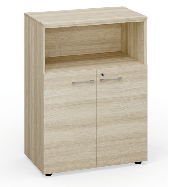 Kancelářská skříň kombinovaná PRIMO Classic, 1087x800x420 mm, šedá / dub přírodní