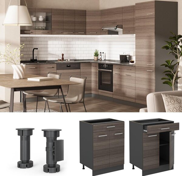 Spodní skříňka kuchyňské linky Vicco R-Line Ušlechtilá šedá 60 cm , PD Antracit, Model 53781