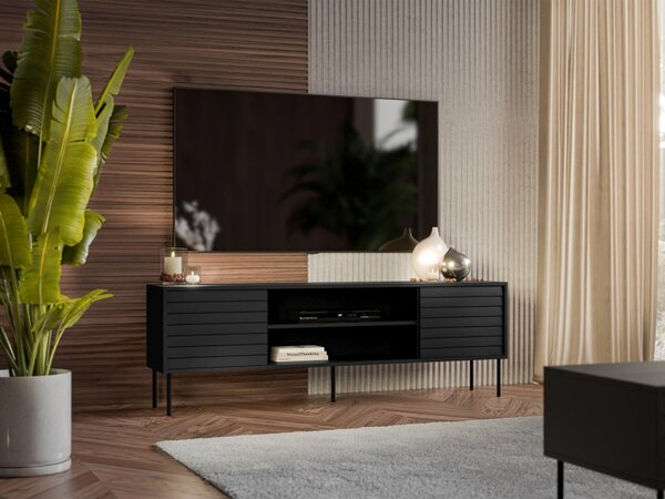 TV Stolek/skříňka Heprano 180 EF, Barva: černá / ořech warnia 5903211349829