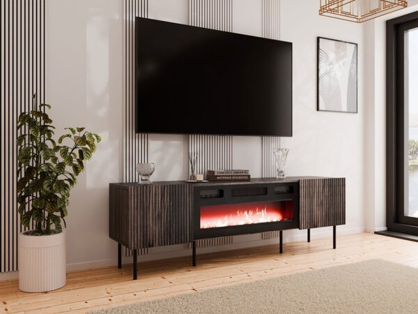 TV skříňka s krbem Ostani 180, Barva: Ořech warmia 5903211350559