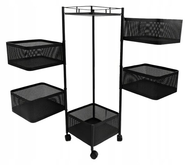 Kontrast Pojízdný kuchyňský regál Woki 90 cm černý
