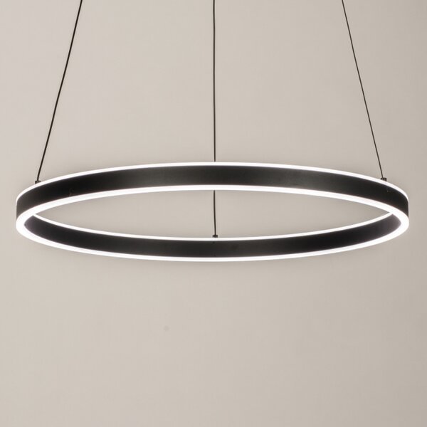 Závěsné kruhové LED svítidlo nad jídelní stůl Delta Maximus Black 60 (LMD)