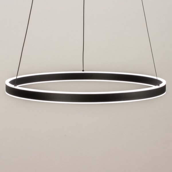 Závěsné kruhové LED svítidlo nad jídelní stůl Delta Maximus Black 60 (LMD)
