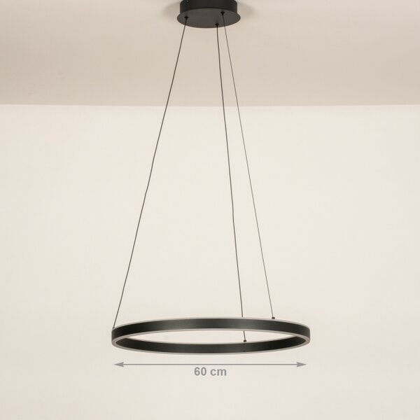 Závěsné kruhové LED svítidlo nad jídelní stůl Delta Maximus Black 60 (LMD)