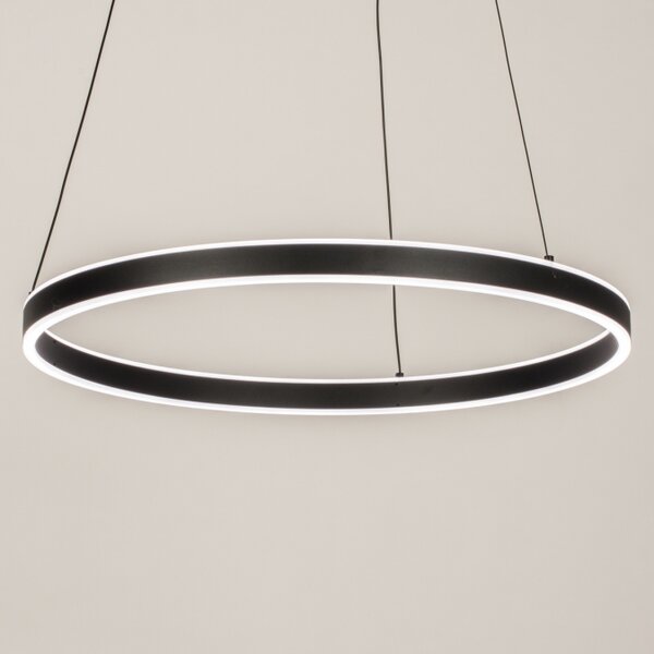Závěsné kruhové LED svítidlo nad jídelní stůl Delta Maximus Black 60 (LMD)