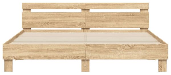 Rám postele s čelem dub sonoma 160 x 200 cm kompozitní dřevo 3207408