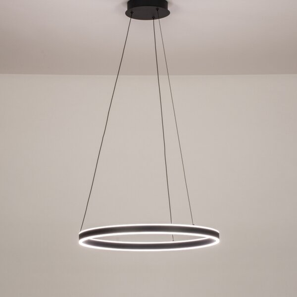Závěsné kruhové LED svítidlo nad jídelní stůl Delta Maximus Black 60 (LMD)