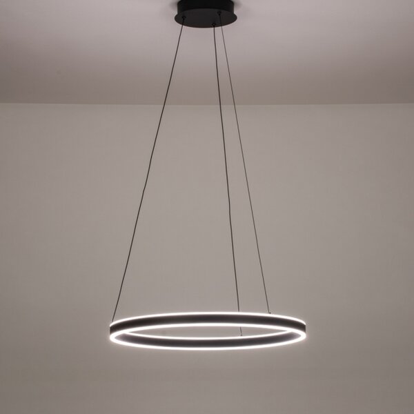 Závěsné kruhové LED svítidlo nad jídelní stůl Delta Maximus Black 60 (LMD)