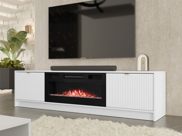 TV skříňka s krbem Razimo EF, Barva dřeva: černá 5903211351631