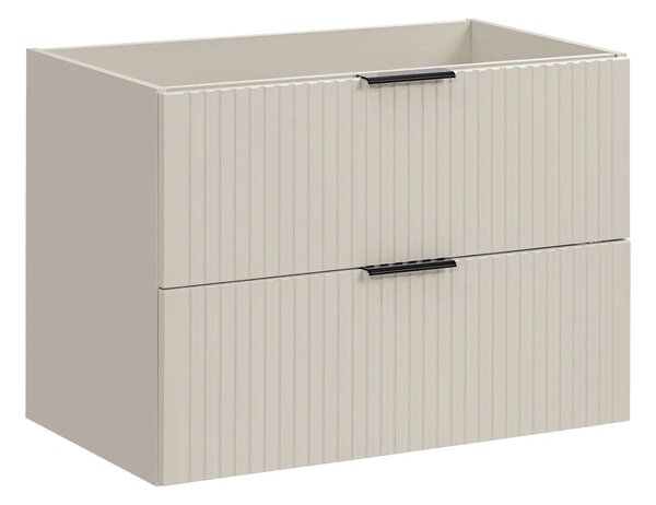 Comad Závěsná skříňka pod umyvadlo Adel Cashmere s deskou 80 cm kašmír/dub wotan