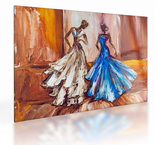 Skleněný obraz - Tanečnice, olejomalba (70x50 cm)