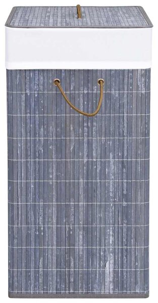 Bambusový koš na prádlo se 2 přihrádkami šedý 100 l 320742