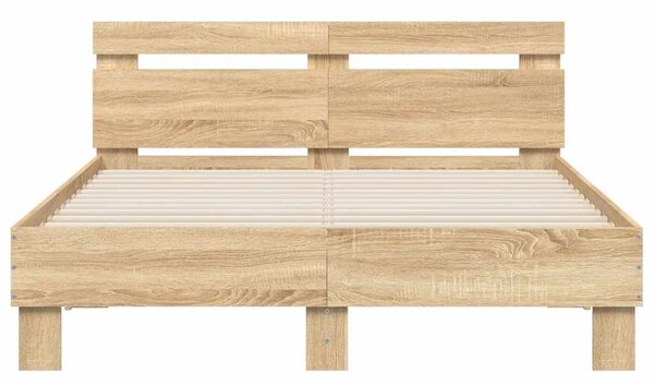 Rám postele s čelem dub sonoma 120 x 200 cm kompozitní dřevo 3207429