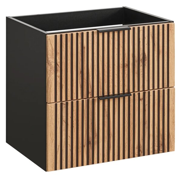 Comad Závěsná skříňka Casad Nature s deskou 120 cm dub wotan/černá