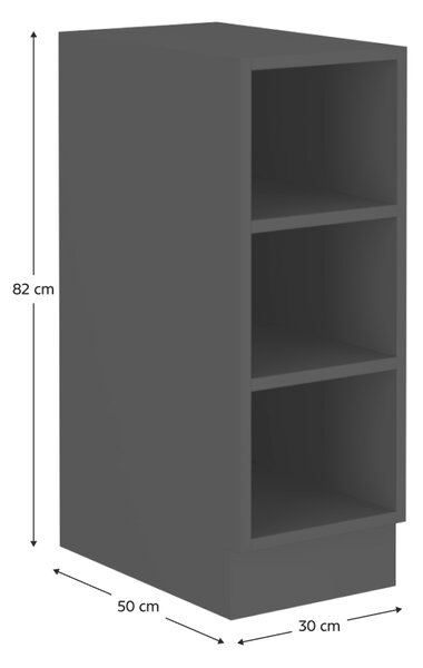 Kondela Dolní kuchyňská skříňka Araka / Menzo / Siber 30 D OTW BB - černá