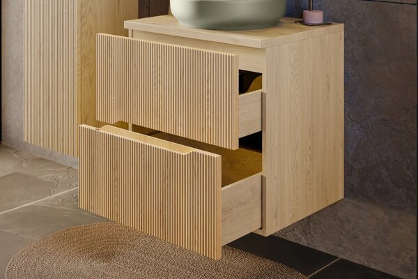 Comad Závěsná skříňka pod umyvadlo Nordic Nature s deskou 80 cm dub cremona