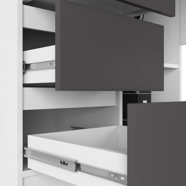 Ak furniture Rohový psací stůl B16 124 cm bílý/šedý levý