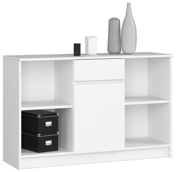 Ak furniture Rohový psací stůl B-17 s komodou bílý