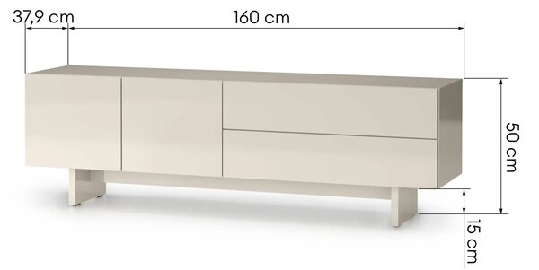 Hector TV stolek Glim 160 cm kašmírový