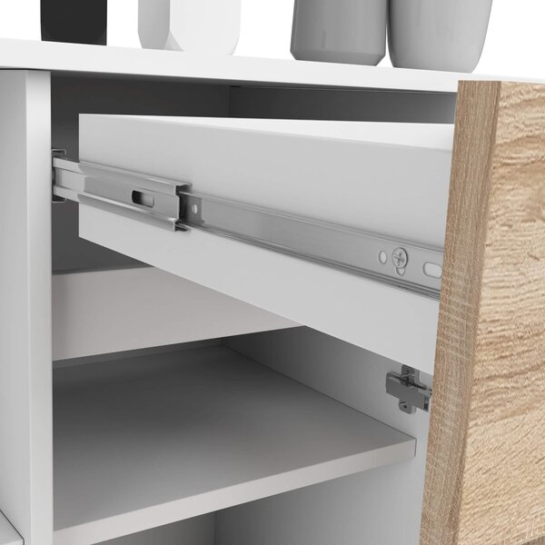 Ak furniture Komoda B-17 120 cm bílá/sonoma