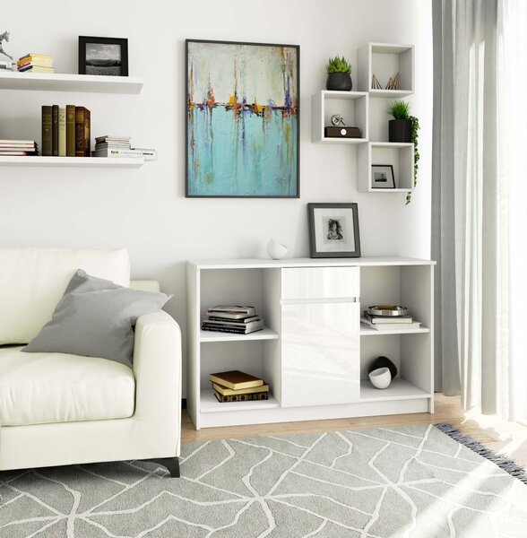 Ak furniture Komoda B-17 120 cm bílá lesk