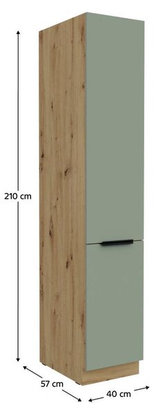Kondela Potravinová skříň Arsany 40 DK-210 2F - aquamarine / dub artisan