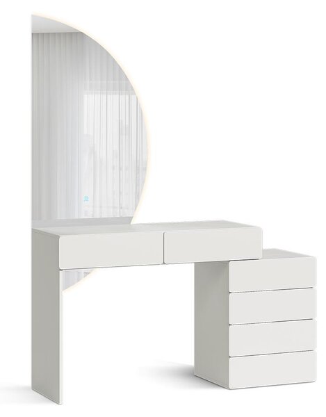 Toaletní stolek Vicco Alvia Bílá 100 cm s LED zrcátkem, Model 65348