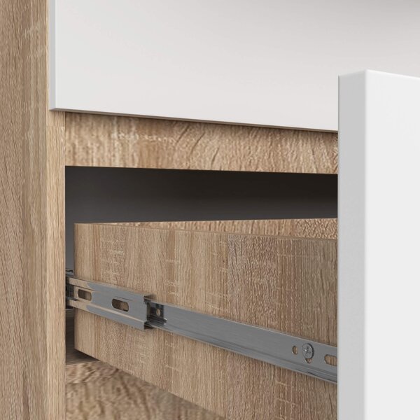 Ak furniture Komoda Rollo K 160 cm dub sonoma/bílá
